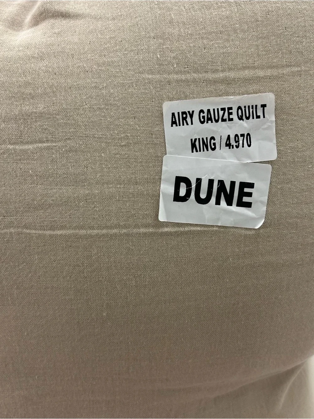 NWT QUINCE Organic Airy Gauze Dream Quilt King/Cal King Dune 8383